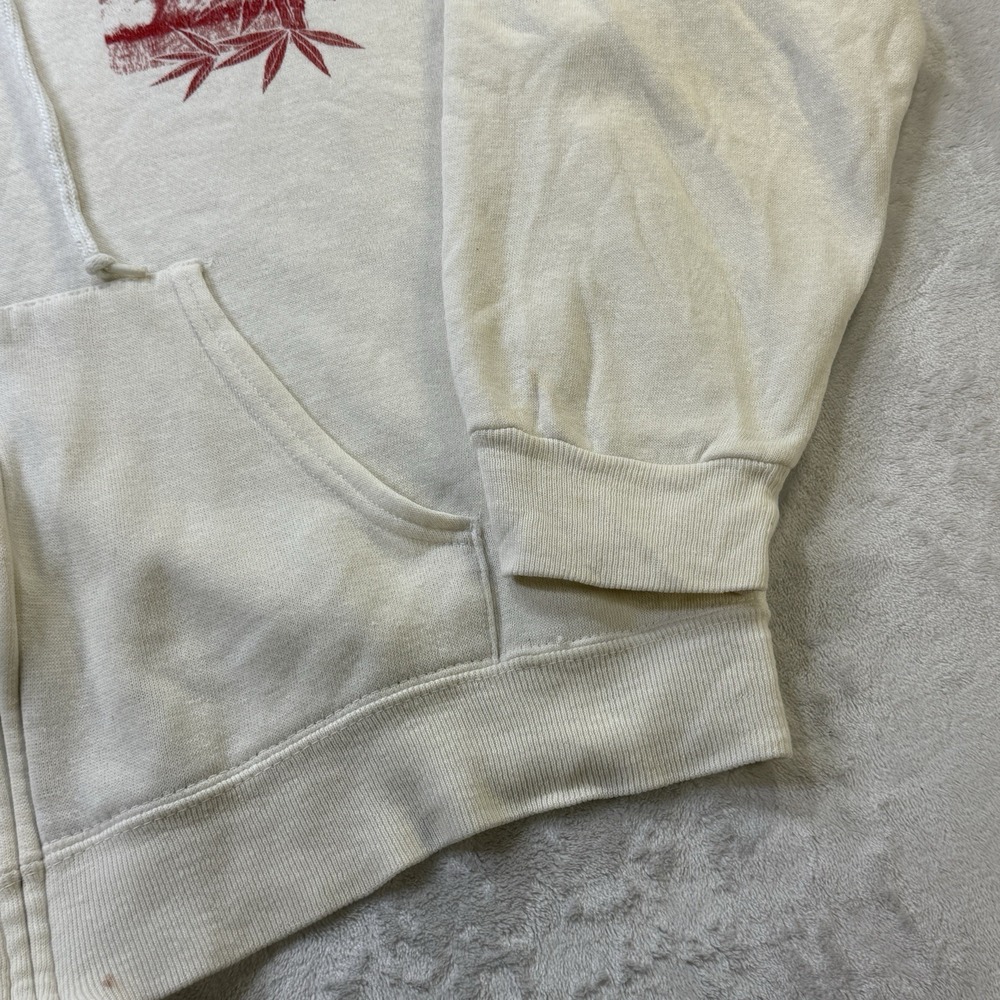Vintage 80s OP Ocean Pacific Zip Hoodie USA Surf Skate Mens M Cream - Picture 6 of 9